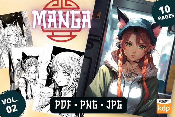 Manga Coloring Book - Vol.02 Graphic by Sahad Stavros Studio · Creative ...