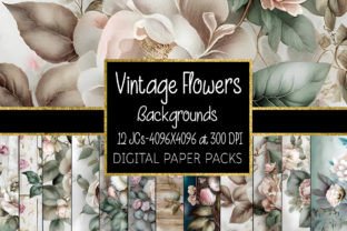 Vintage Flower Backgrounds Graphic by Digital Paper Packs · Creative ...