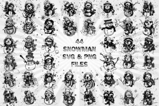 44 SNOWMAN Design in Svg & Png Files Graphic by Papaya Woy · Creative ...