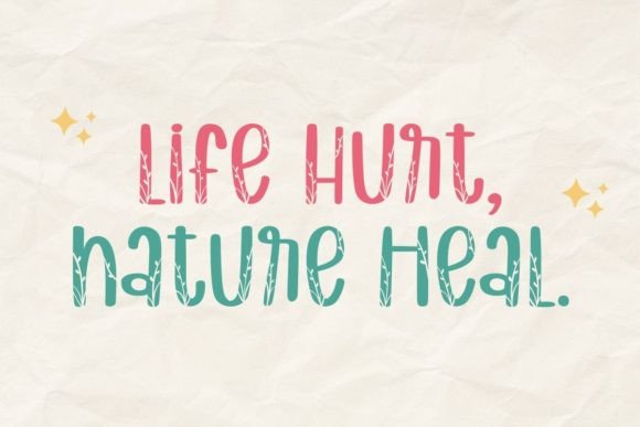 Natural Leaf Font PNG with transparent background - Preview 1