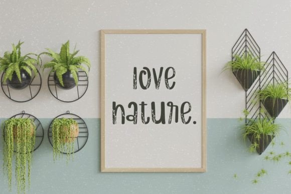 Natural Leaf Font PNG with transparent background - Preview 5