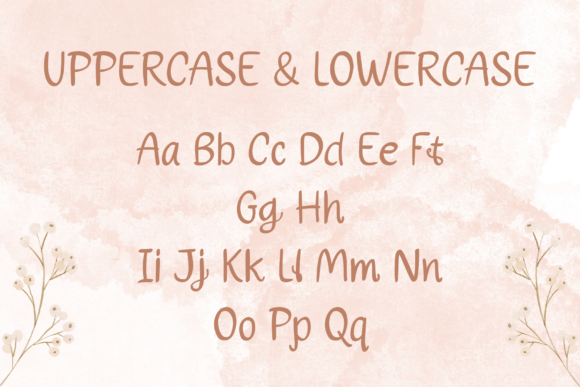 Red Flower Font PNG with transparent background - Preview 3