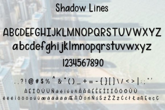 Shadow Lines Font PNG with transparent background - Preview 1