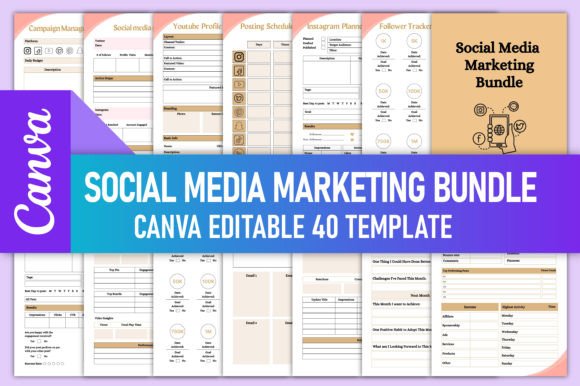 Social Media Marketing Bundle Canva Graphic by rahimaartwork077 ...