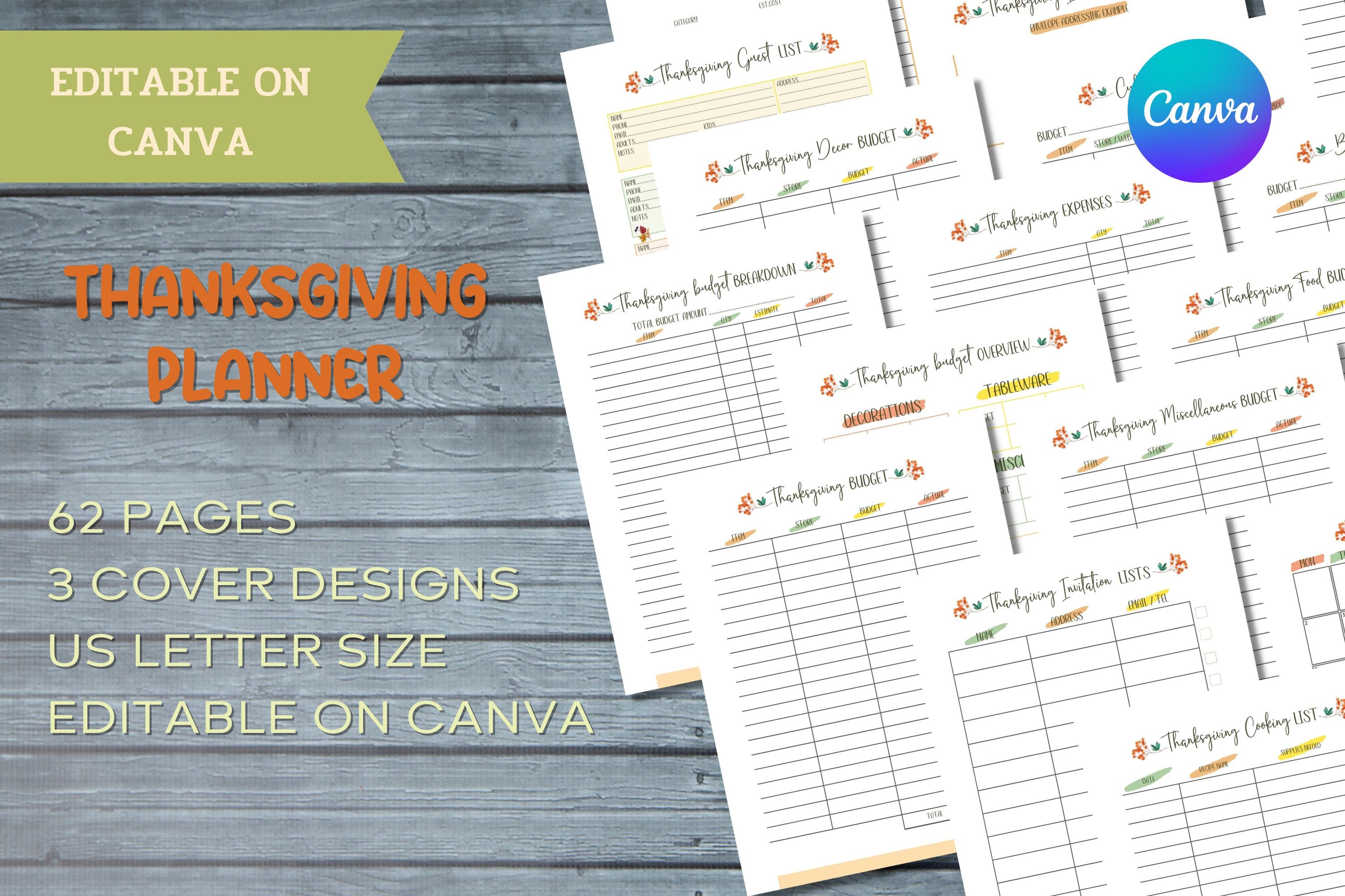 Thanksgiving Planner - Canva Template