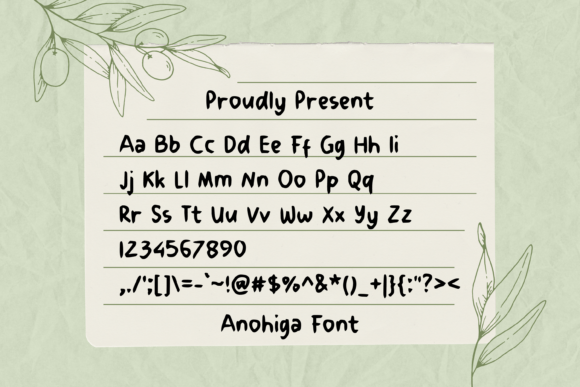 Anohiga Font - Preview 1
