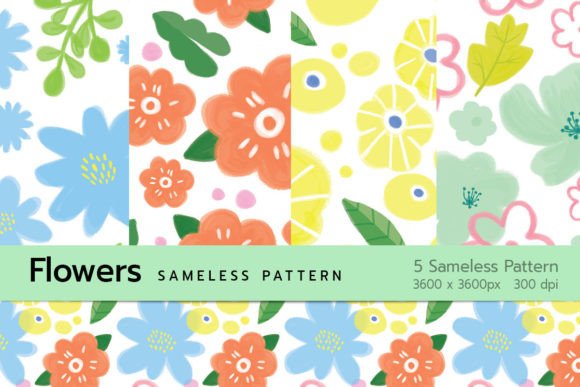 Flower Seamless Pattern Illustration Modèles de Papier Par Sunday