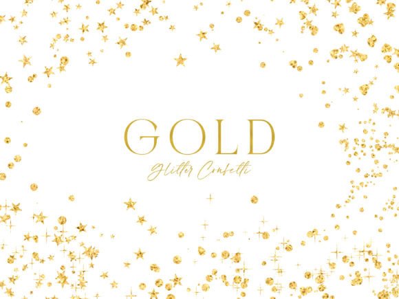 Gold Glitter Confetti PNG Clipart