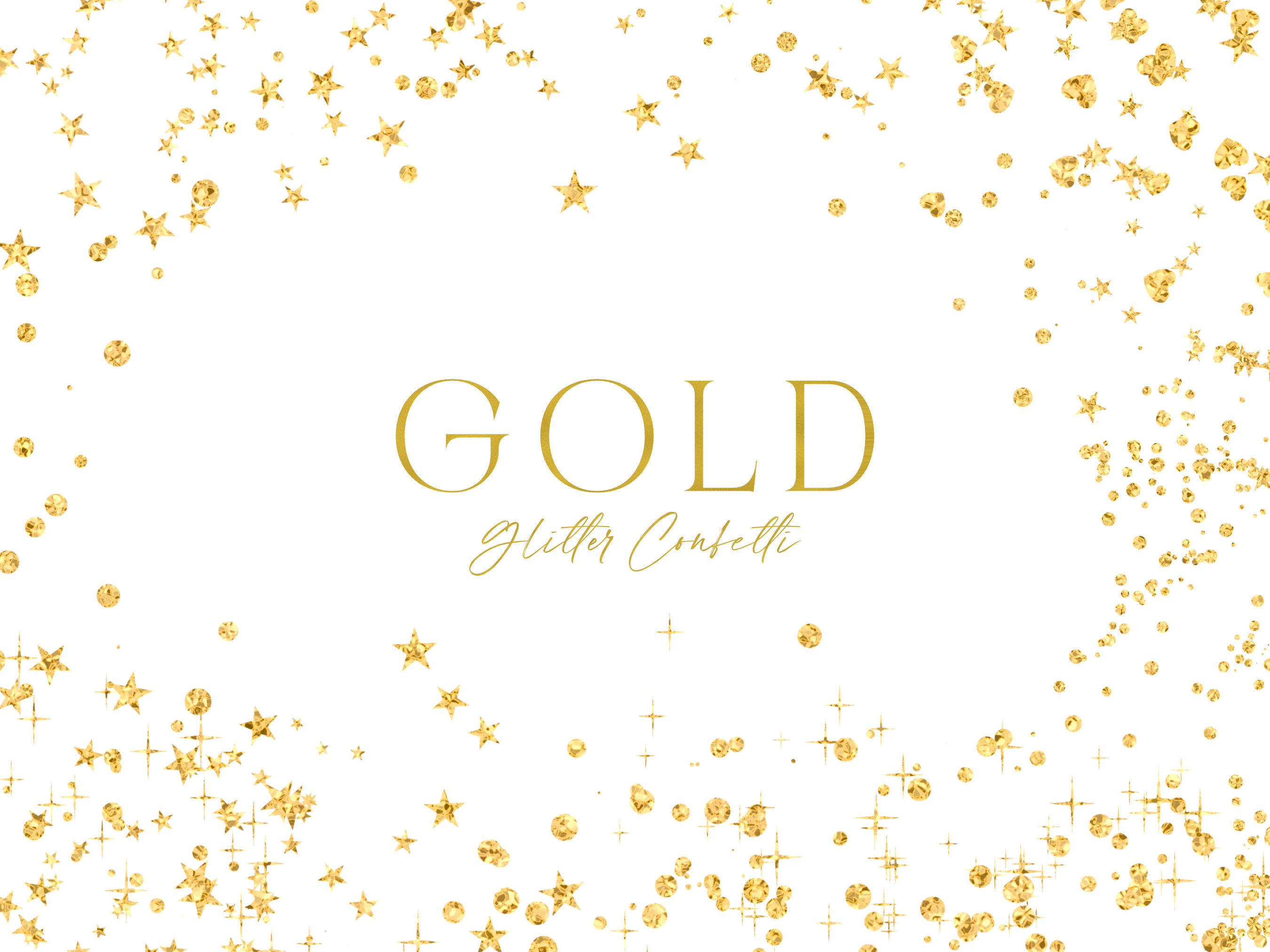 Gold Glitter Confetti PNG Clipart