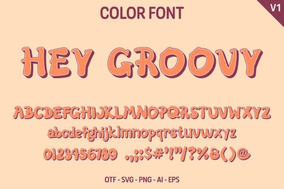 Hey Groovy V1 Font PNG with transparent background - Preview 1