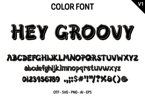 Hey Groovy V1 Font PNG with transparent background - Preview 2