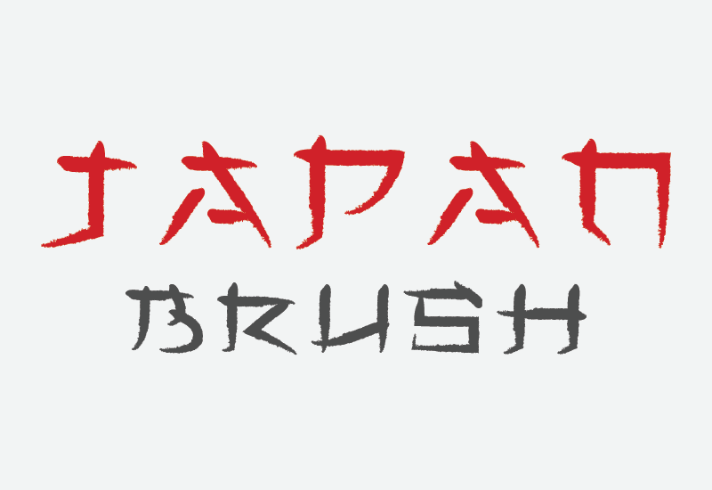 Japan Brush preview: fluid brush strokes display font