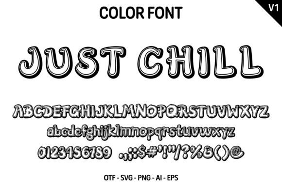 Just Chill  Font PNG with transparent background - Preview 3