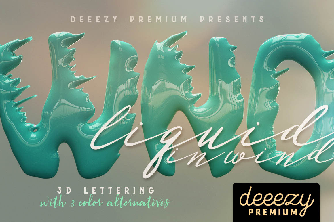 Liquid in Wind 3D Lettering Graphic by JumboDesign · Creative Fabrica