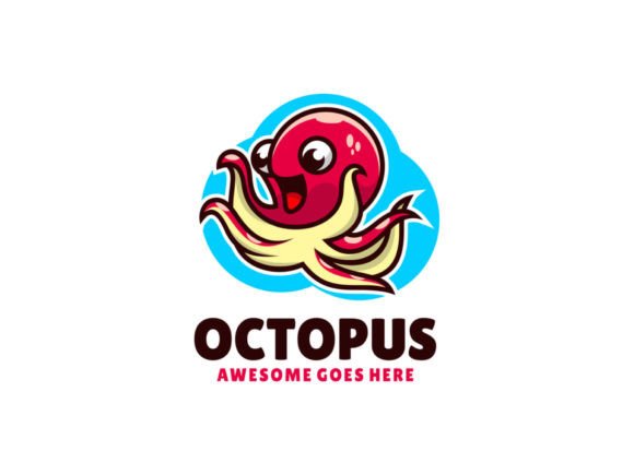 Octopus Mascot Cartoon Logo