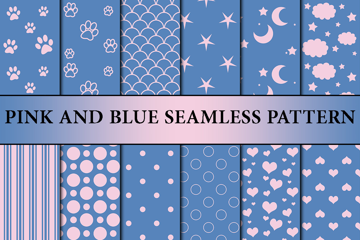 Pink and Blue Seamless Pattern Graphic by Mena design · Creative Fabrica
