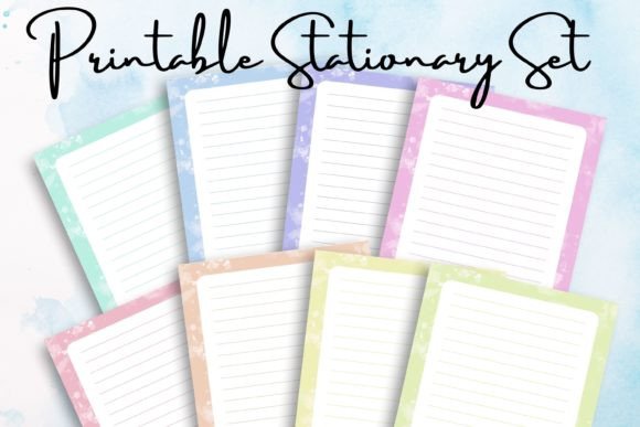 Printable Stationary Pastel Splatter Set