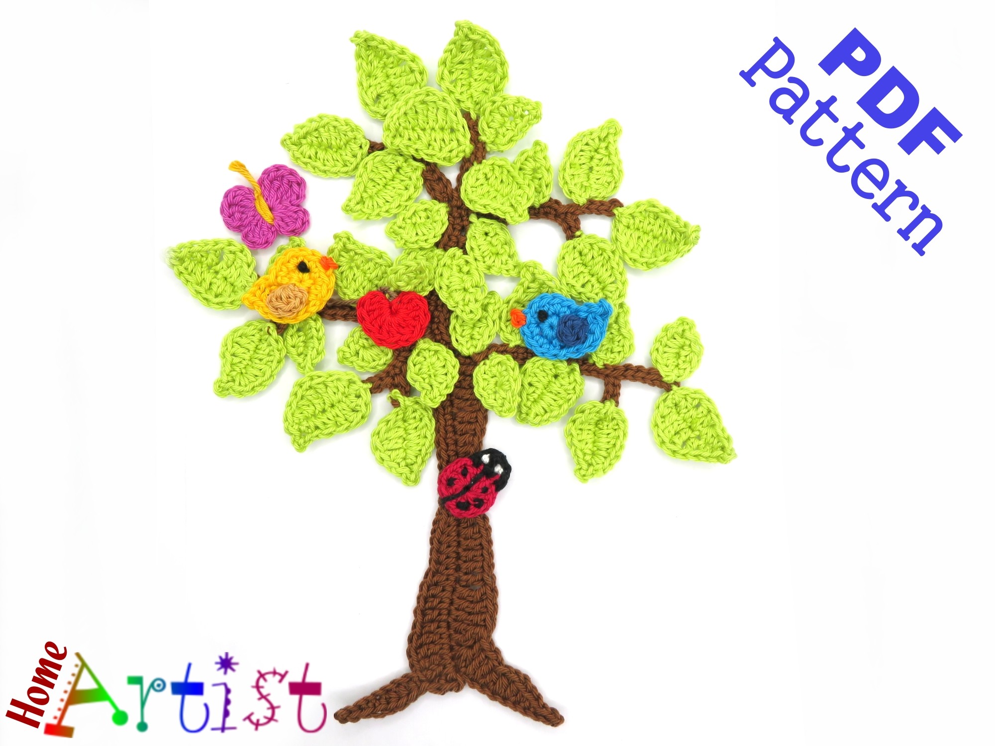 Tree Set Crochet Applique Pattern