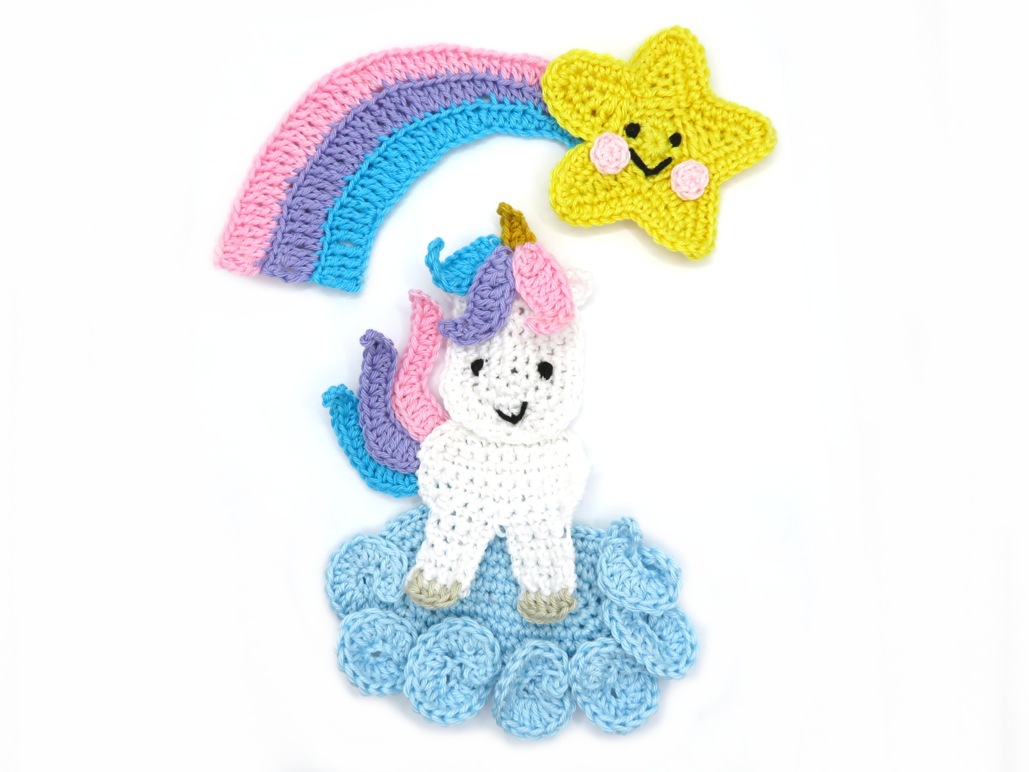 Unicorn Set Crochet Applique Pattern