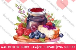 Watercolor Berry Jam Clipart Graphic by sukumarbd4 · Creative Fabrica