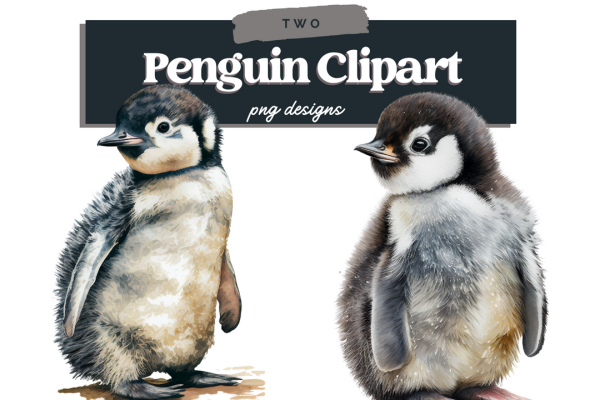 Watercolor Penguin Clipart Bundle Graphic by flourishartnz · Creative ...
