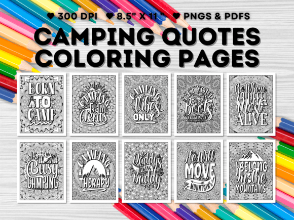 31 Camping Quotes Coloring Pages