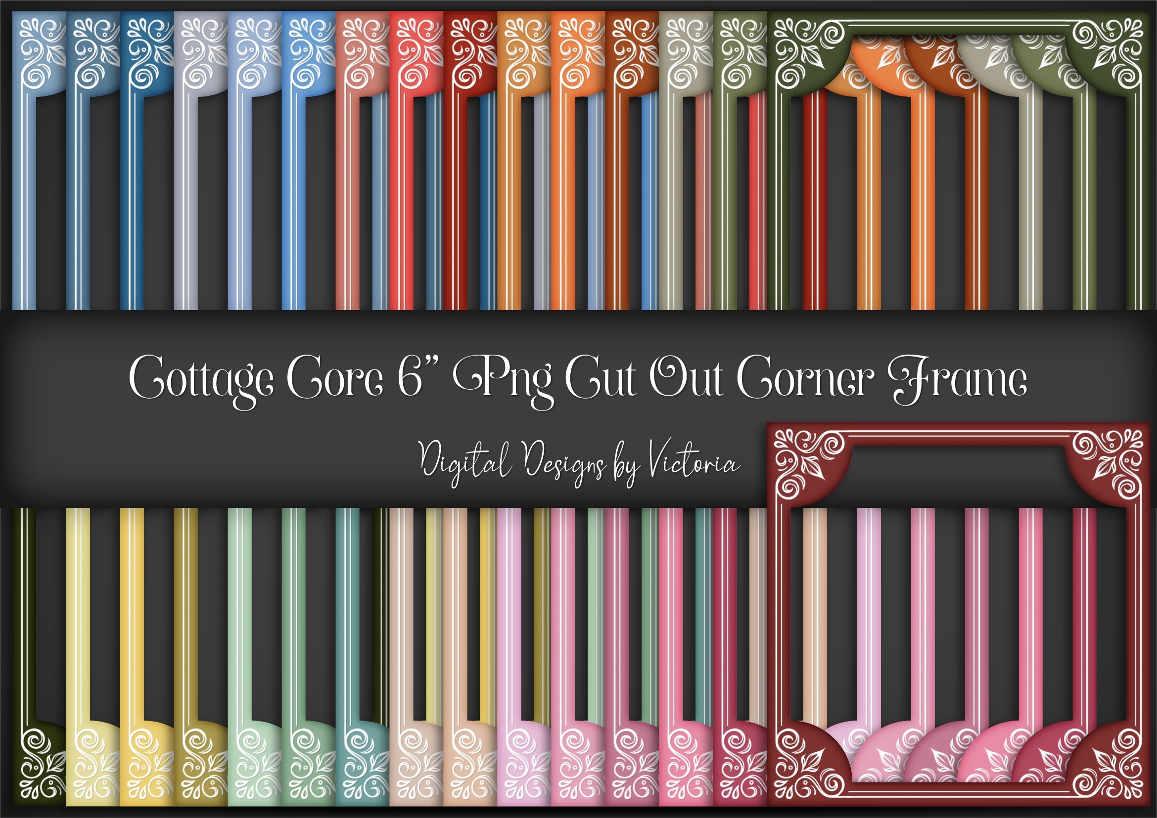 Cottage Core Cut out Corner Frame Graphic by Digital Designs by ...