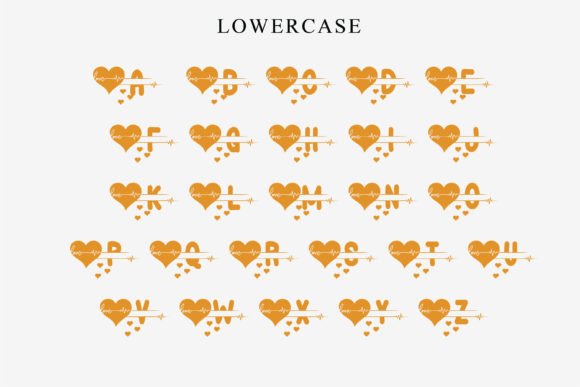 Couple Heart Font PNG with transparent background - Preview 4
