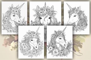 Flower Unicorn Coloring Pages for Adults Graphic by Kohinoor Design ...