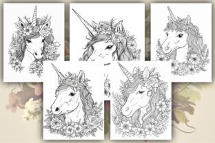 Flower Unicorn Coloring Pages for Adults Graphic by Kohinoor Design ...