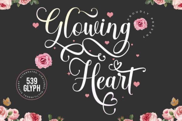 Glowing Heart Script & Handwritten Font By Romie Creative
