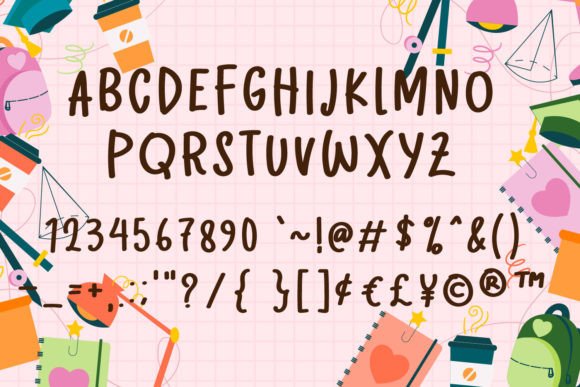 Kids Drawn Font PNG with transparent background - Preview 2