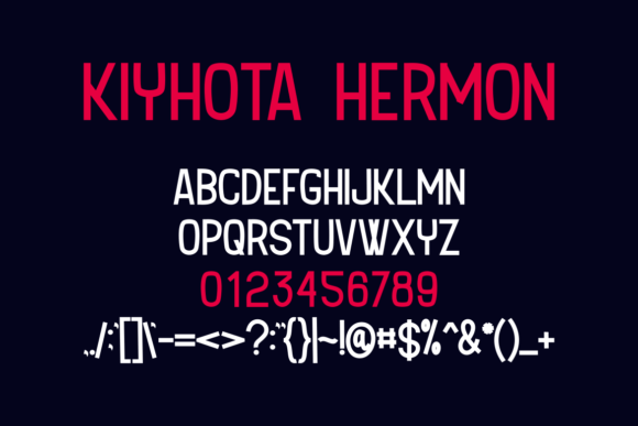 Kiyhota Hermon Font PNG with transparent background - Preview 2