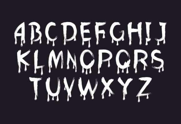 Paint Driping Font PNG with transparent background - Preview 1