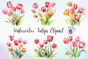Watercolor Floral Tulips Clipart Graphic by Marshall Designs · Creative ...