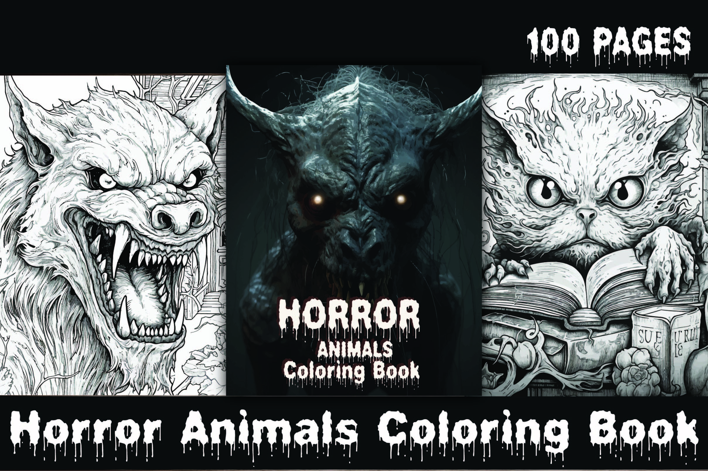 100 Horror Animals Coloring Pages