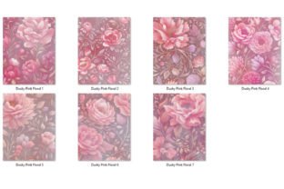 Dusky Pink Floral Papers Graphic by The Whimsical Paper Witch ...