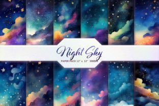 Night Sky Digital Paper Pack Graphic by DifferPP · Creative Fabrica