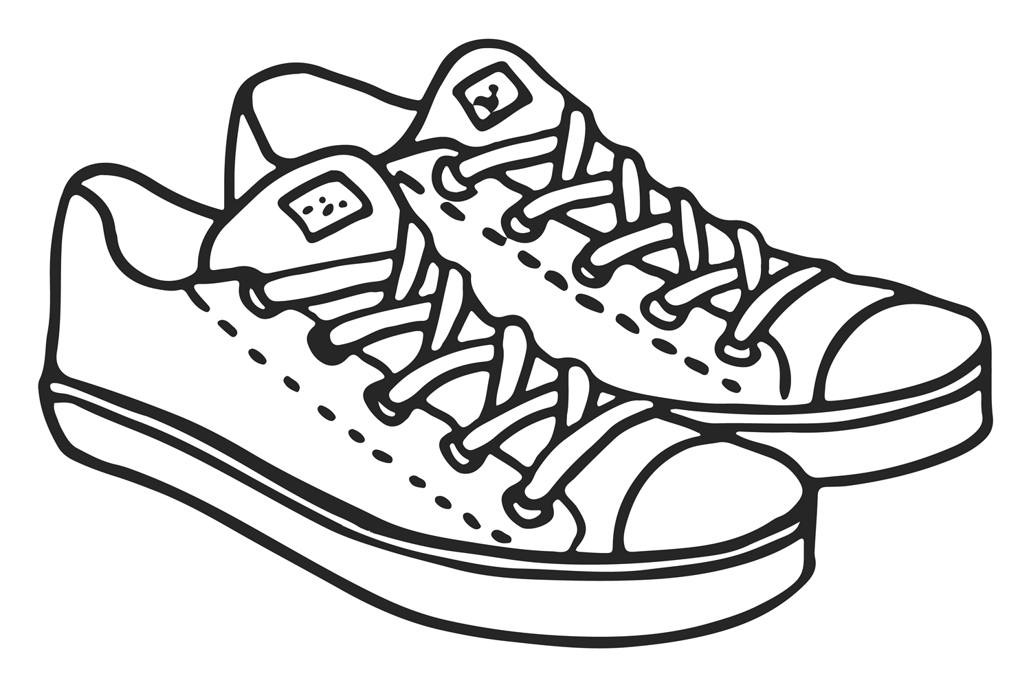 Graphic Script Sneakers in Black & White The Sneakers You Scribbled All Over In High School Are Cool  main image 4