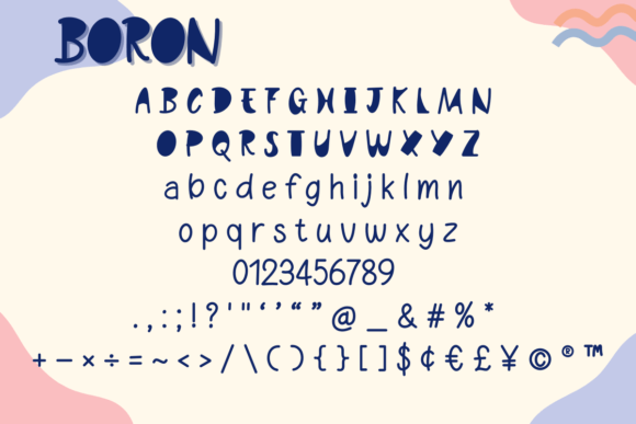 Boron Font PNG with transparent background - Preview 1
