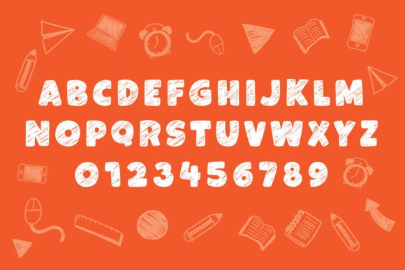 New School Font PNG with transparent background - Preview 3