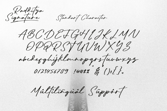 Radditya Signature Font PNG with transparent background - Preview 2