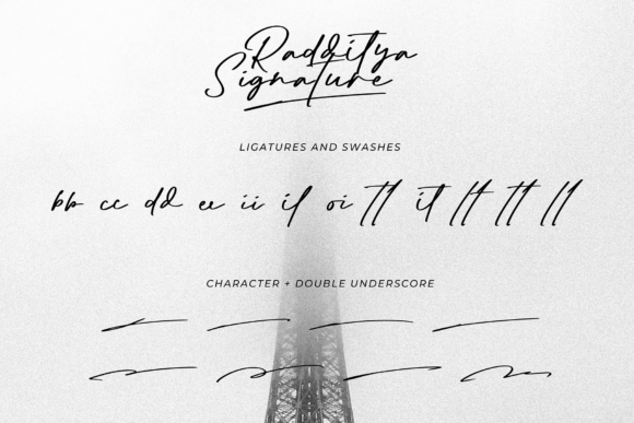 Radditya Signature Font PNG with transparent background - Preview 3