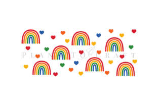 Rainbow Heart Libbey Can Glass Wrap SVG Graphic by planstocraft ...