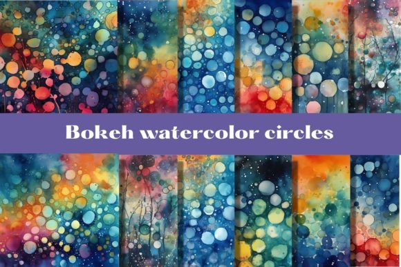 Watercolor Bokeh Circles Dark