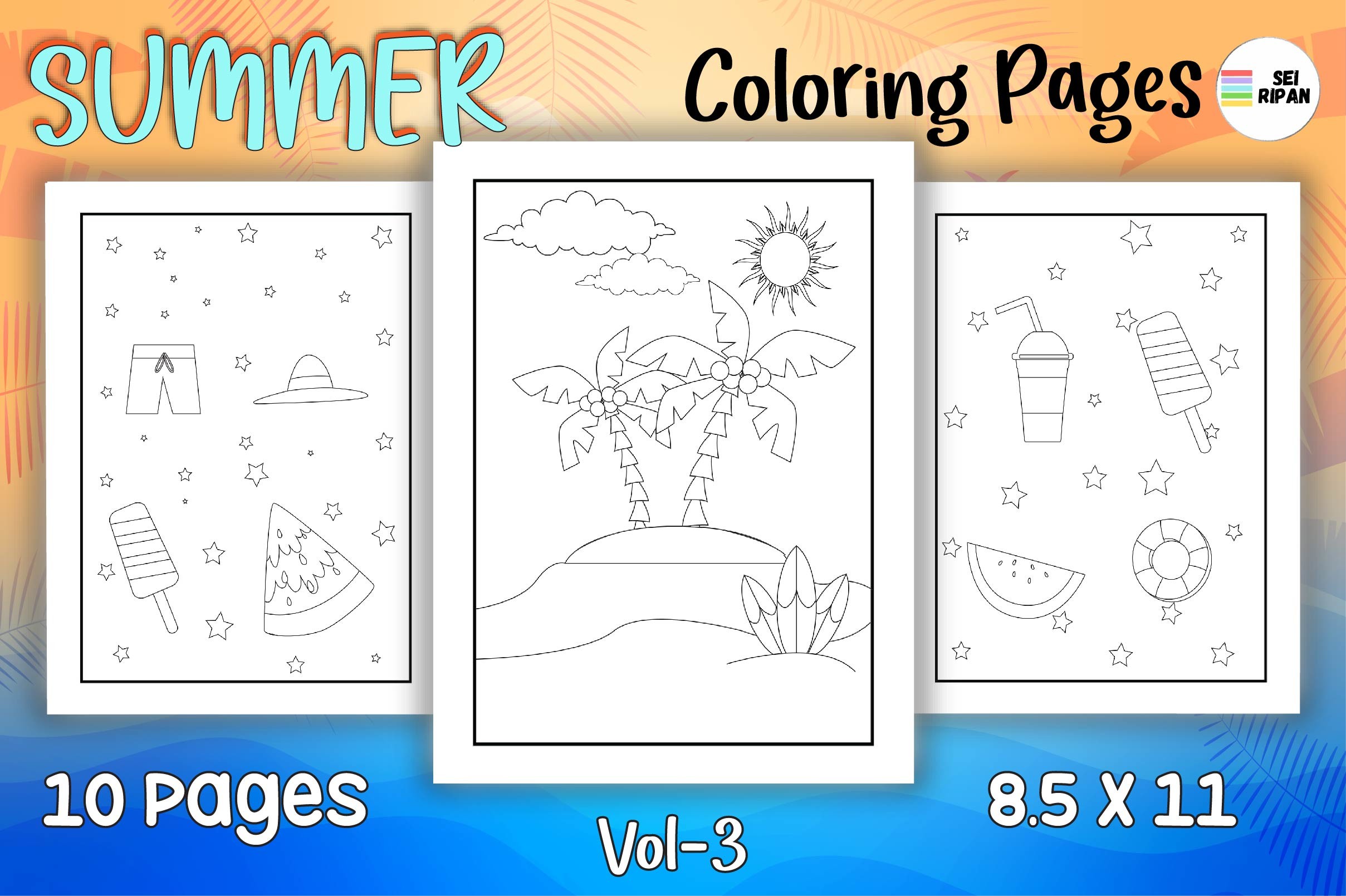 Summer Coloring Page for Kids Vol - 03 Graphic by Sei Ripan · Creative ...