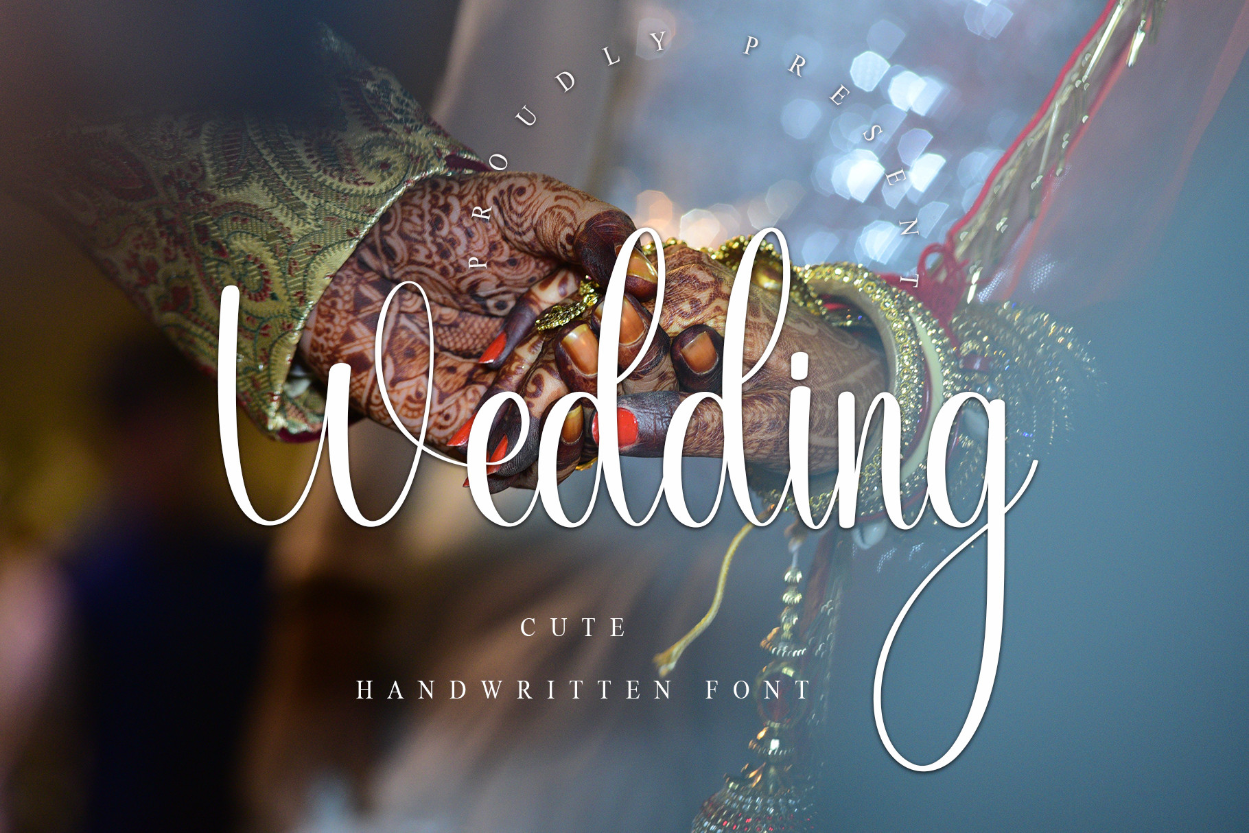 Ornate script preview of Wedding Font by PiPi Creative