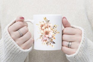 Light Pink Gold Flowers Watercolor Graphic by siatia · Creative Fabrica