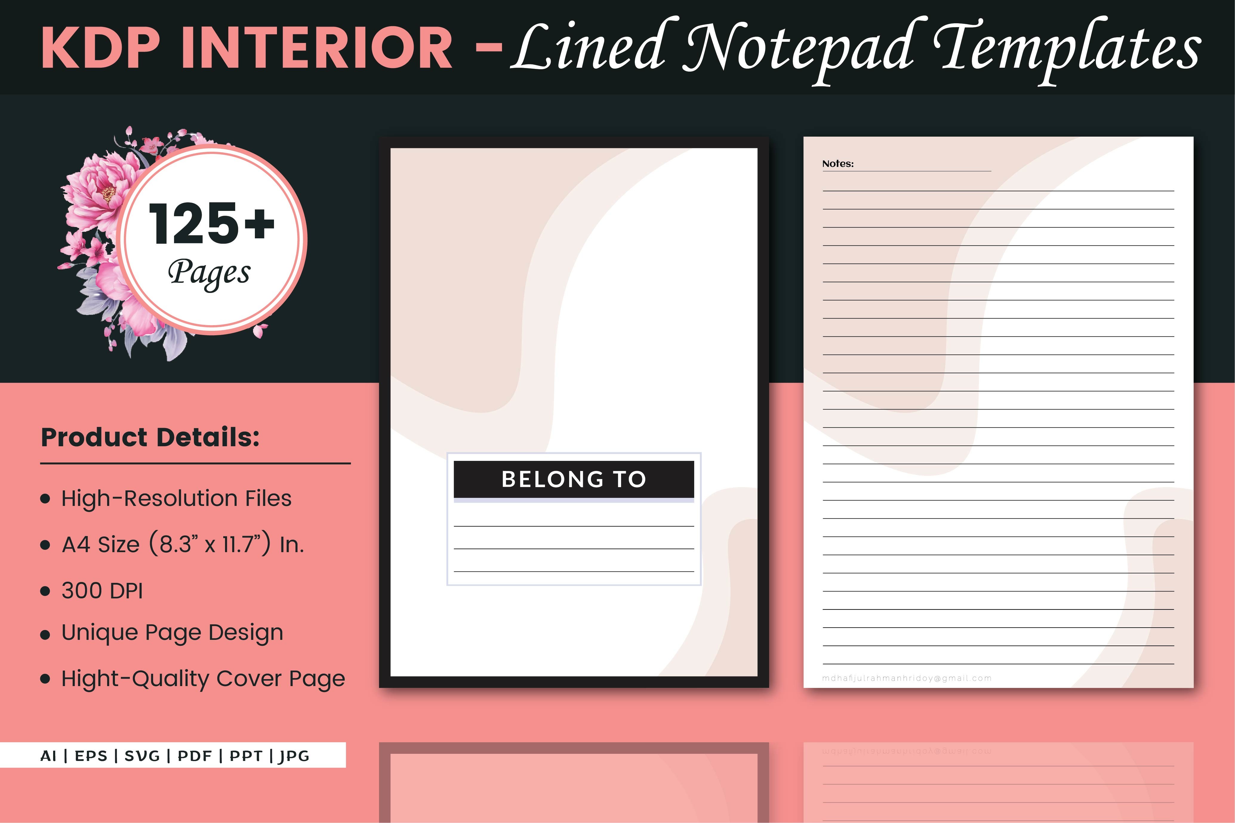 Lined Notepad Graphic by Finer Designers · Creative Fabrica