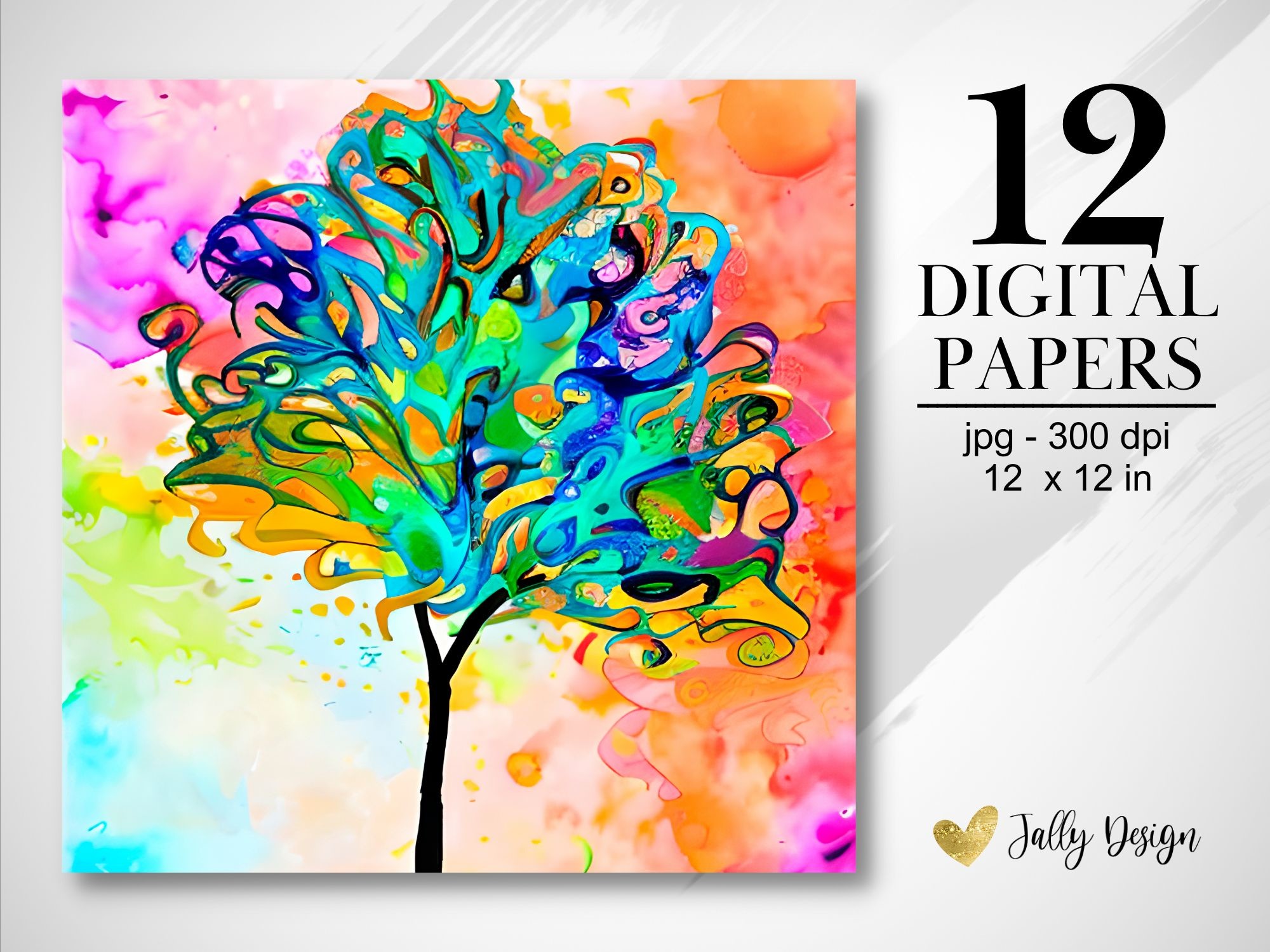 Abstract Colorful Trees Backgrounds Graphic by jallydesign · Creative ...